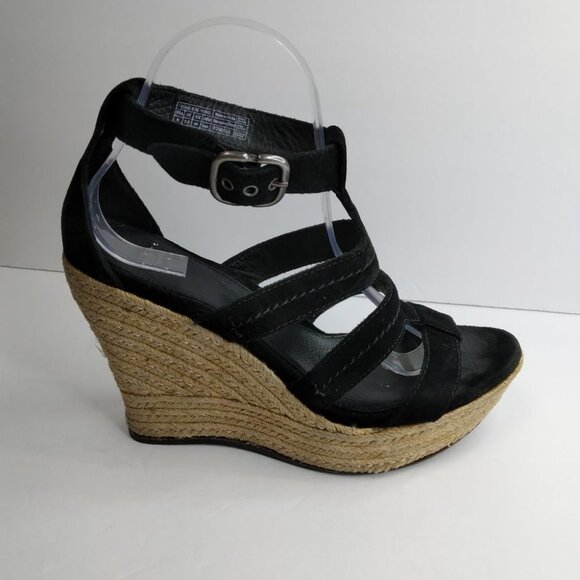 UGG LAURI 1000403 Black Suede Wedges Platform size 9 - Picture 7 of 14